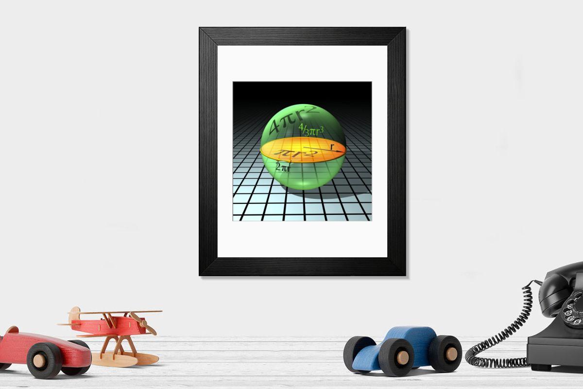Shown hanging in a room: Modern 14"x12" (36x31cm)