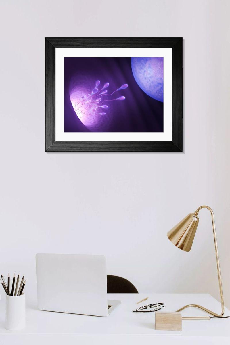 Shown hanging in a room: Modern 14"x12" (36x31cm)