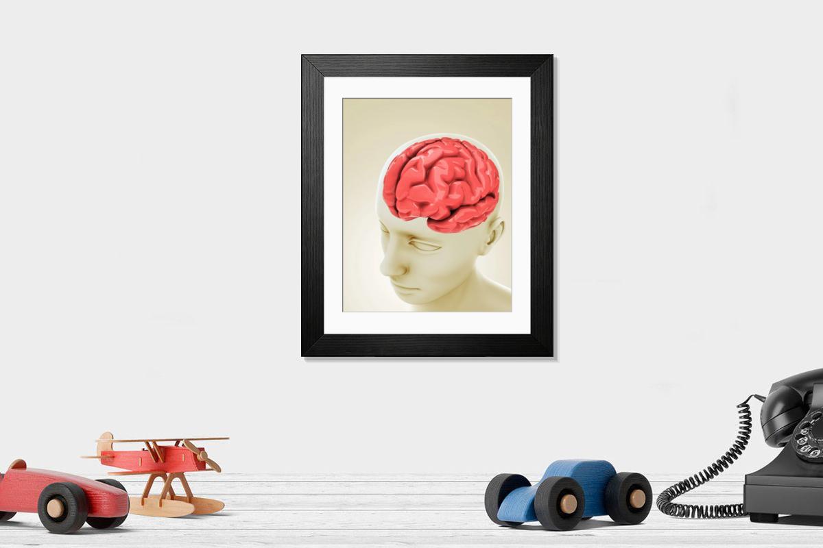 Shown hanging in a room: Modern 14"x12" (36x31cm)