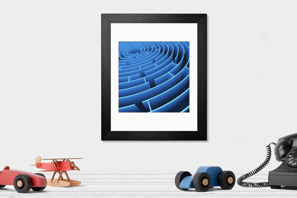Shown hanging in a room: Modern 14"x12" (36x31cm)