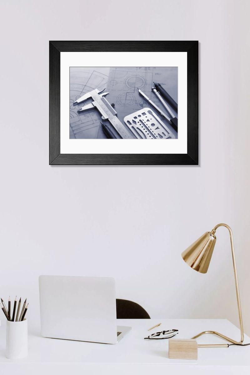 Shown hanging in a room: Modern 14"x12" (36x31cm)