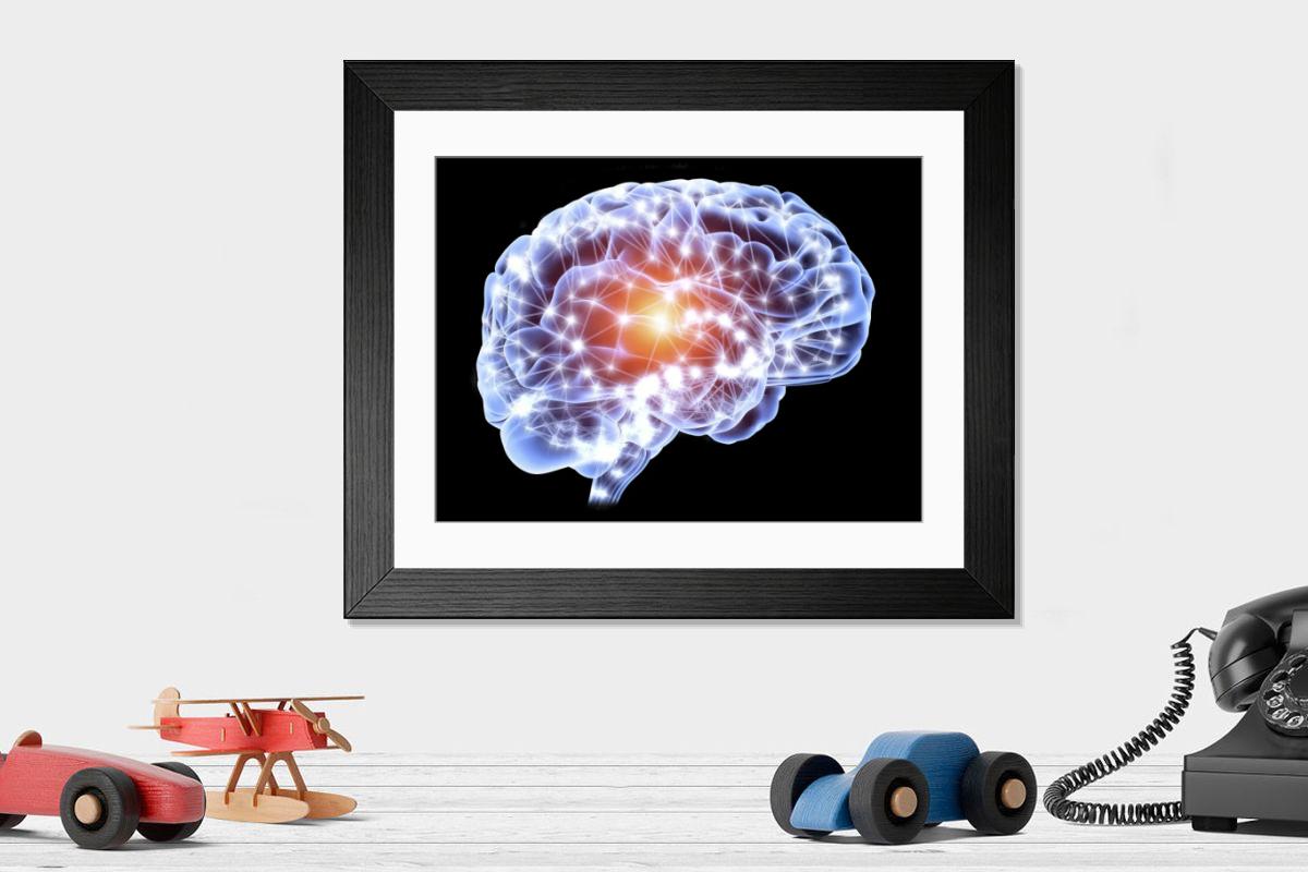 Shown hanging in a room: Modern 14"x12" (36x31cm)