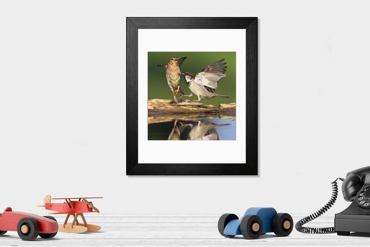 Shown hanging in a room: Modern 14"x12" (36x31cm)