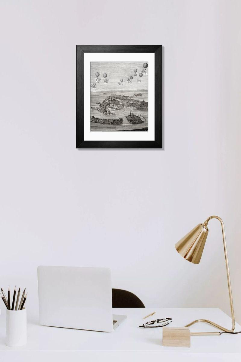 Shown hanging in a room: Modern 14"x12" (36x31cm)