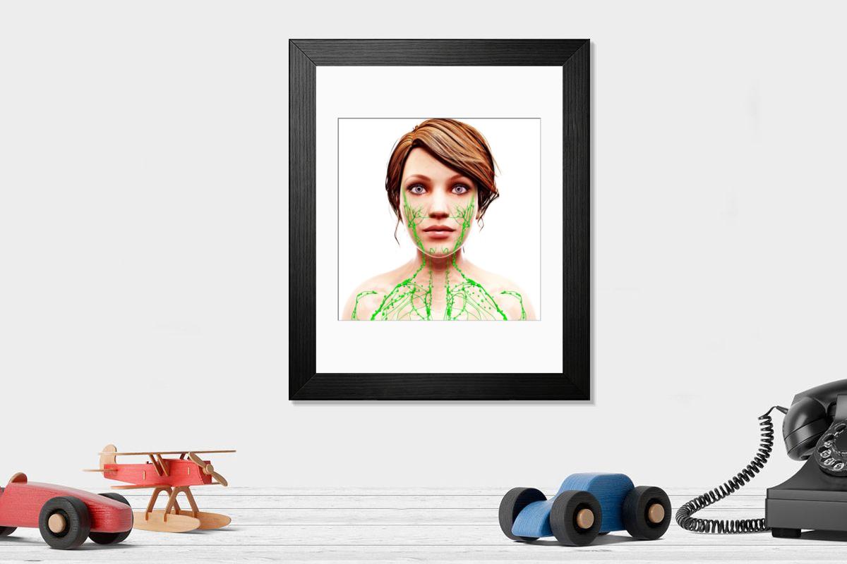 Shown hanging in a room: Modern 14"x12" (36x31cm)