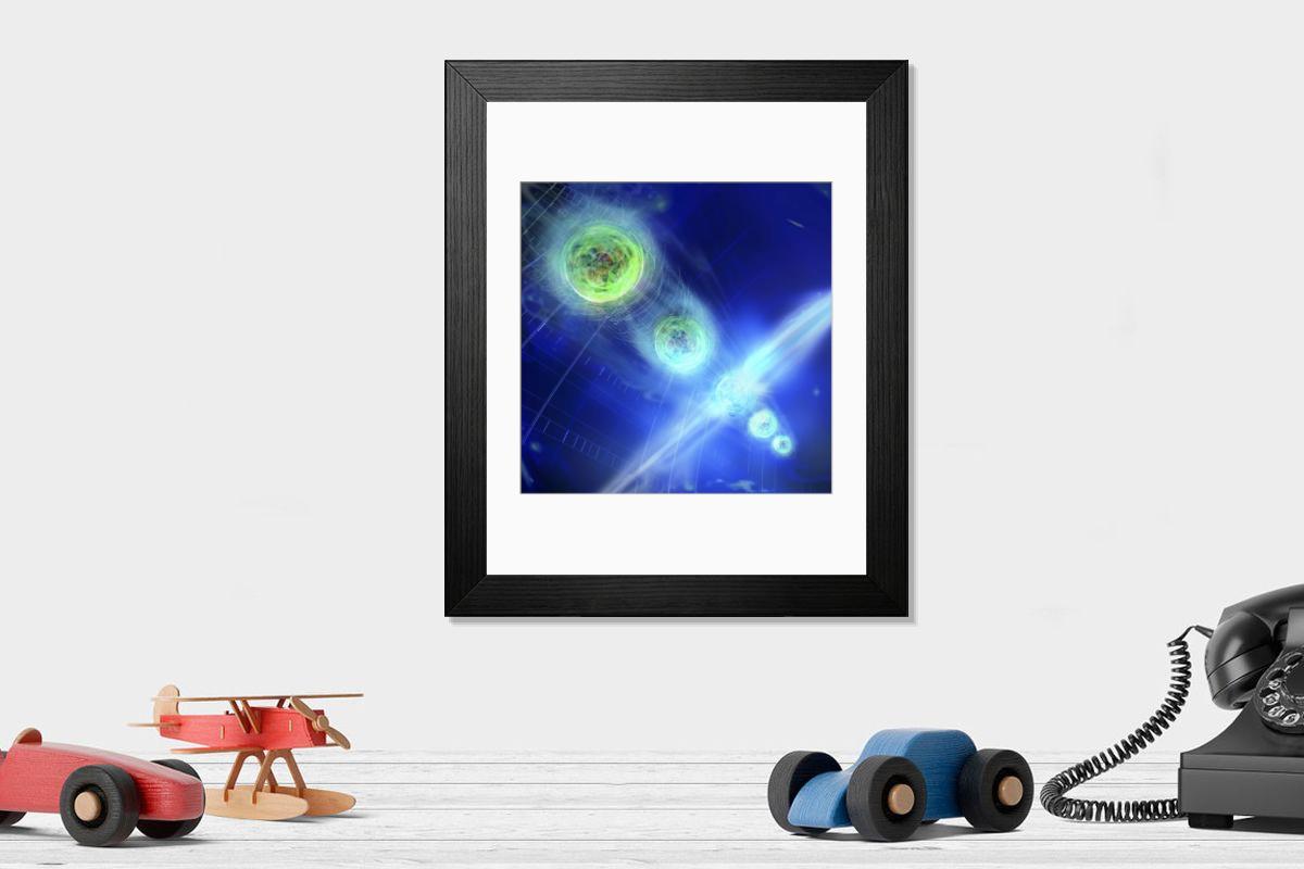 Shown hanging in a room: Modern 14"x12" (36x31cm)