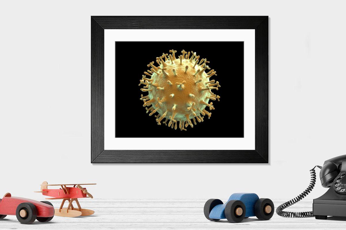 Shown hanging in a room: Modern 14"x12" (36x31cm)