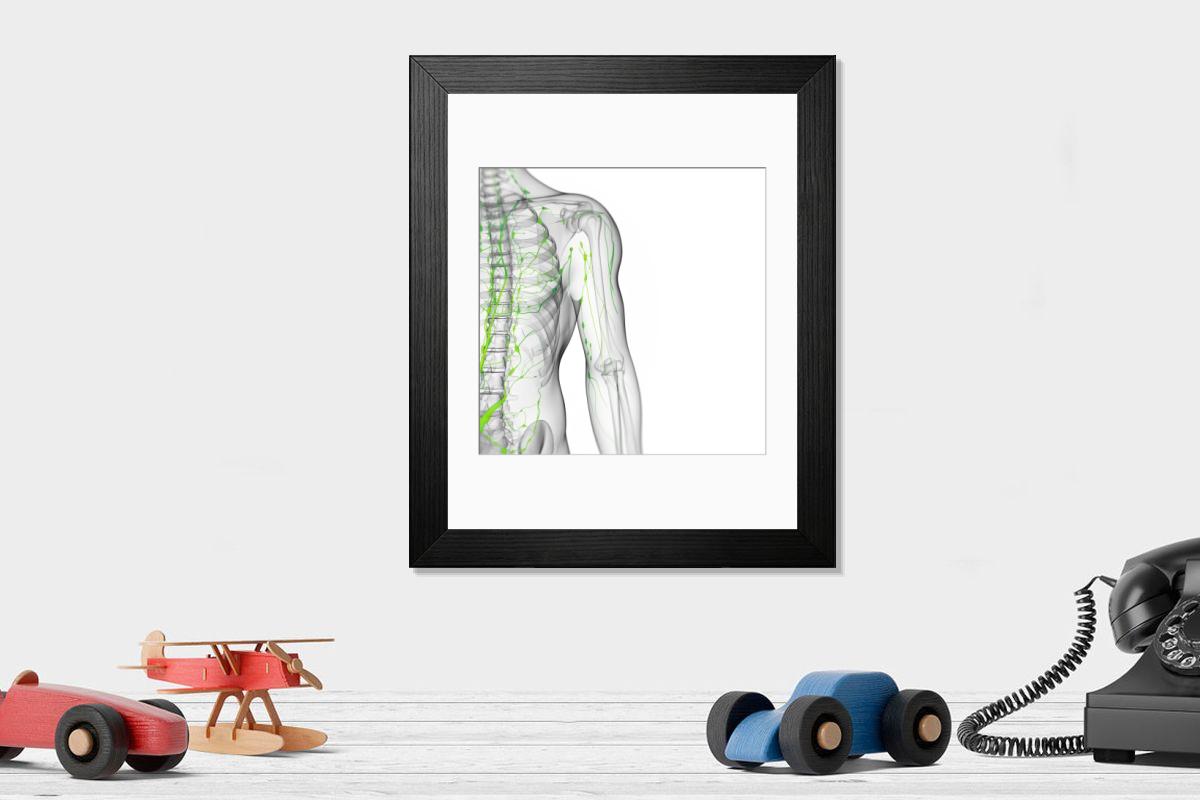 Shown hanging in a room: Modern 14"x12" (36x31cm)