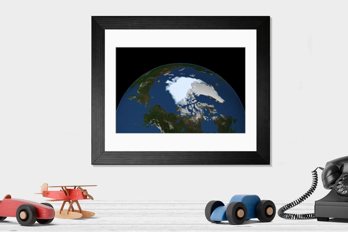 Shown hanging in a room: Modern 14"x12" (36x31cm)