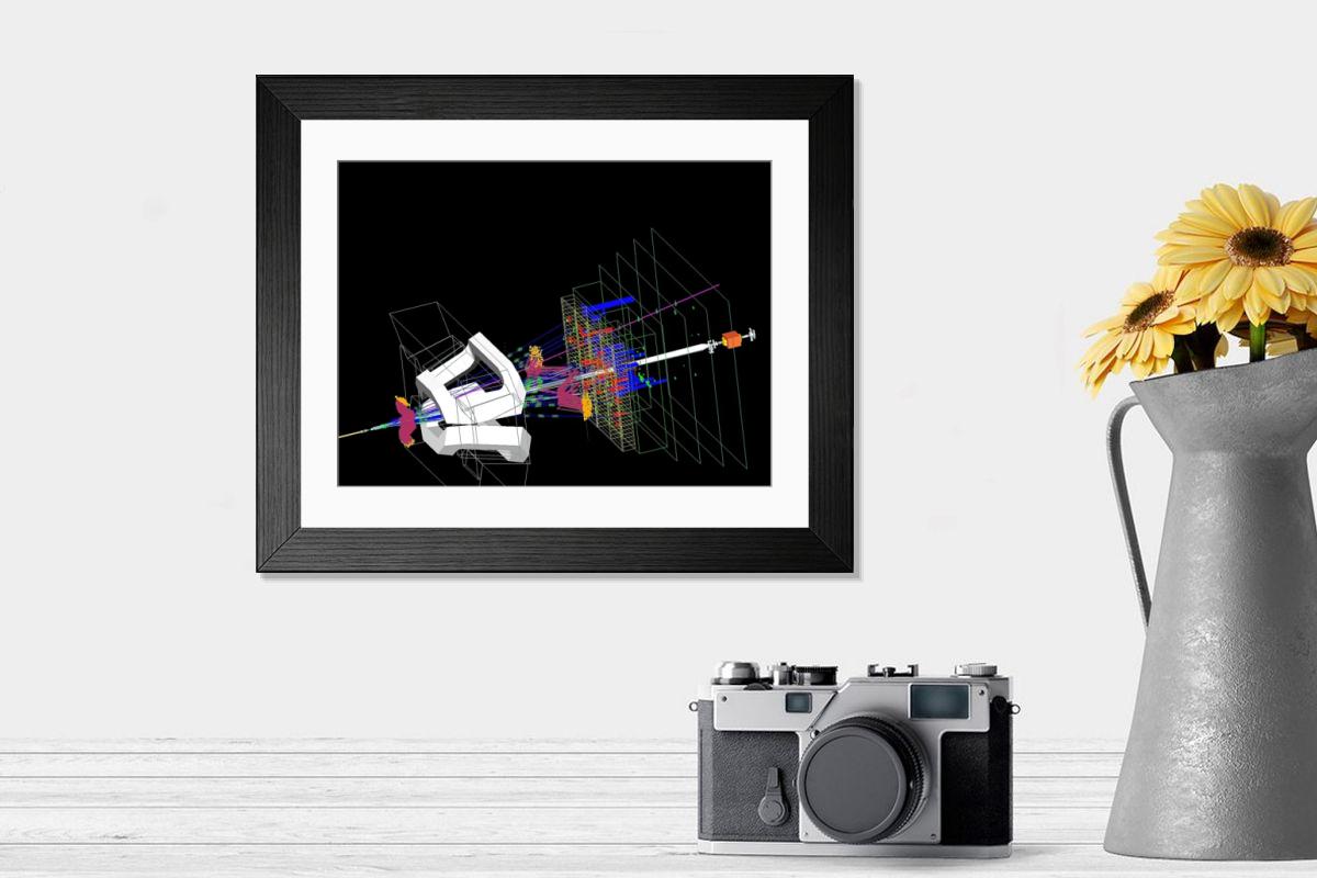 Shown hanging in a room: Modern 14"x12" (36x31cm)