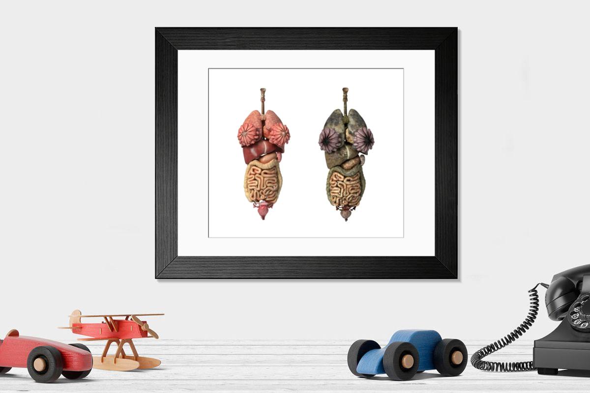 Shown hanging in a room: Modern 14"x12" (36x31cm)