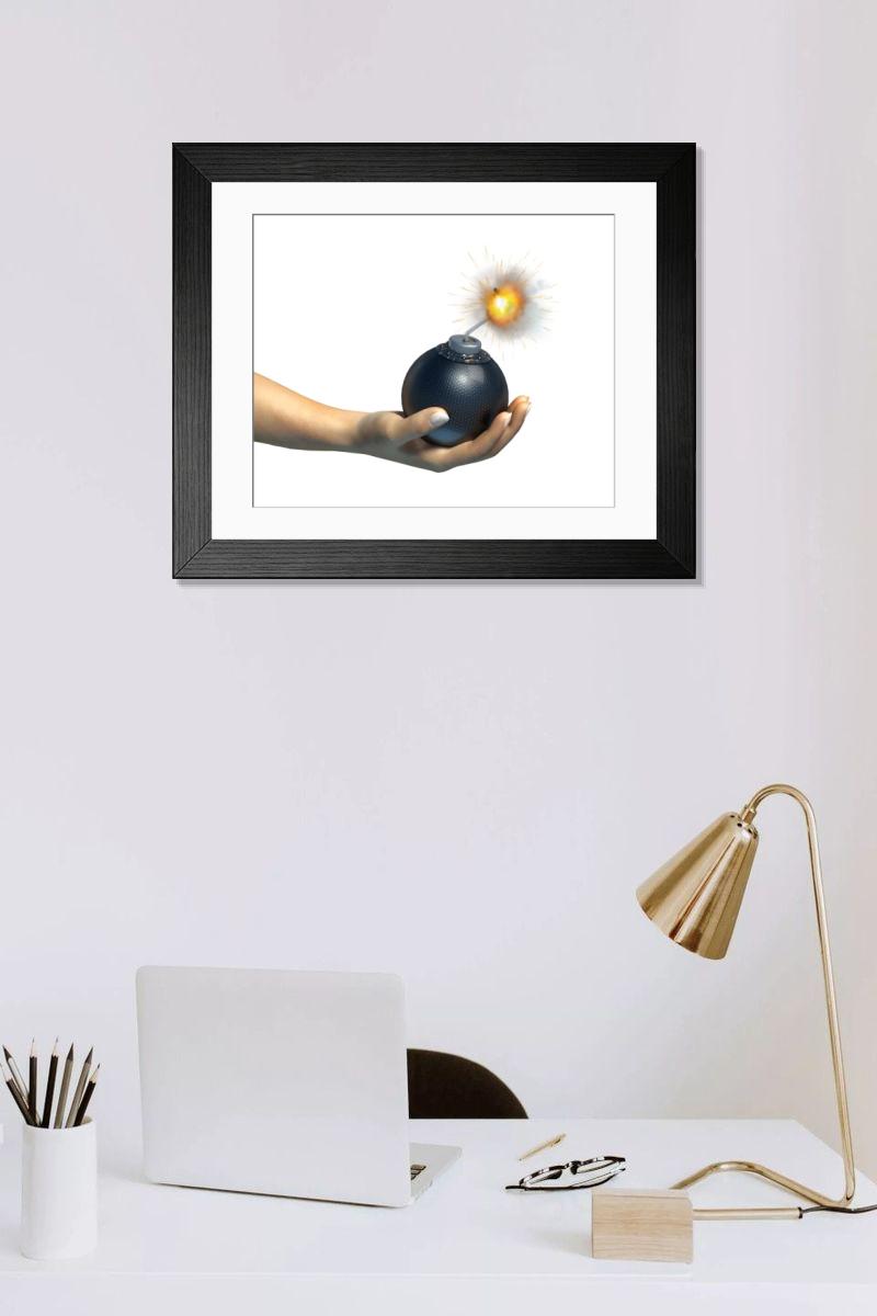 Shown hanging in a room: Modern 14"x12" (36x31cm)
