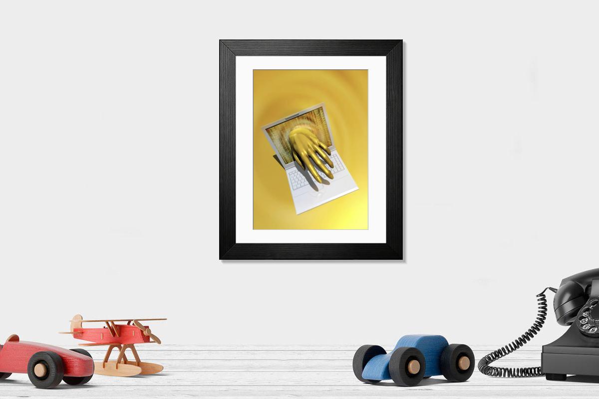 Shown hanging in a room: Modern 14"x12" (36x31cm)