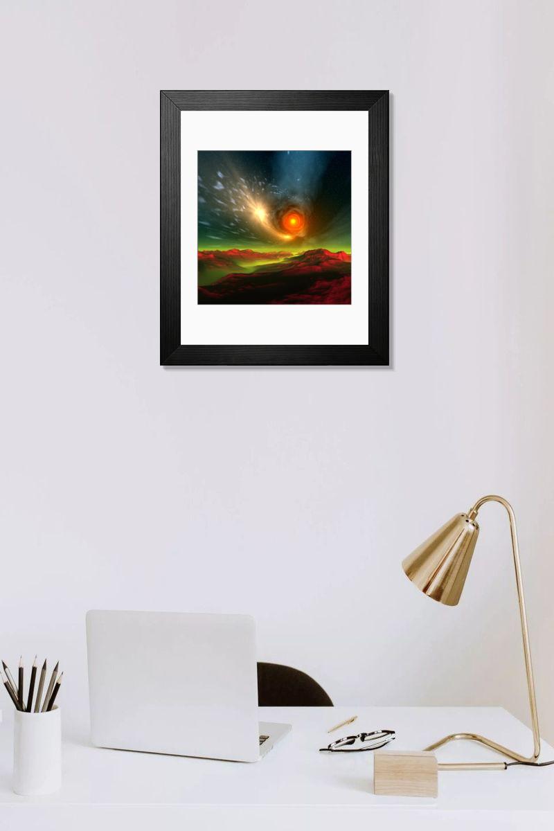 Shown hanging in a room: Modern 14"x12" (36x31cm)