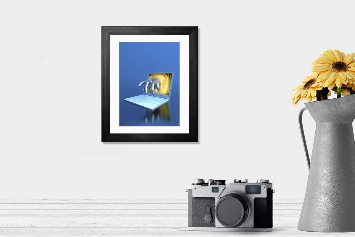 Shown hanging in a room: Modern 14"x12" (36x31cm)