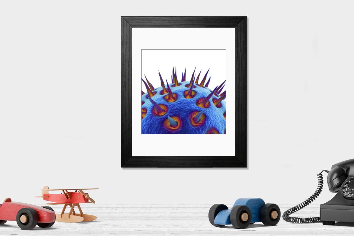 Shown hanging in a room: Modern 14"x12" (36x31cm)