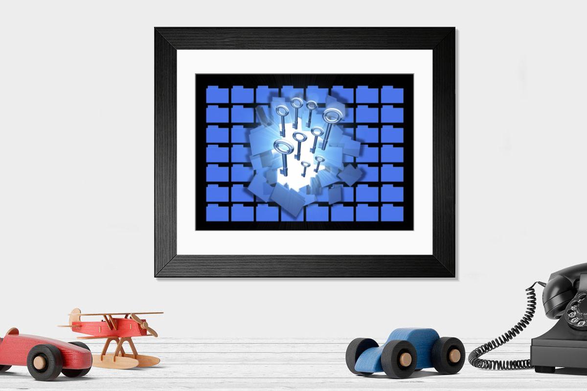 Shown hanging in a room: Modern 14"x12" (36x31cm)