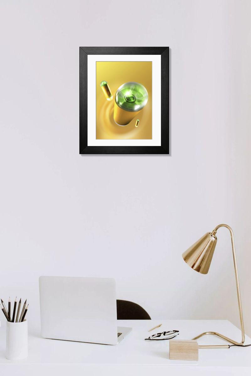 Shown hanging in a room: Modern 14"x12" (36x31cm)