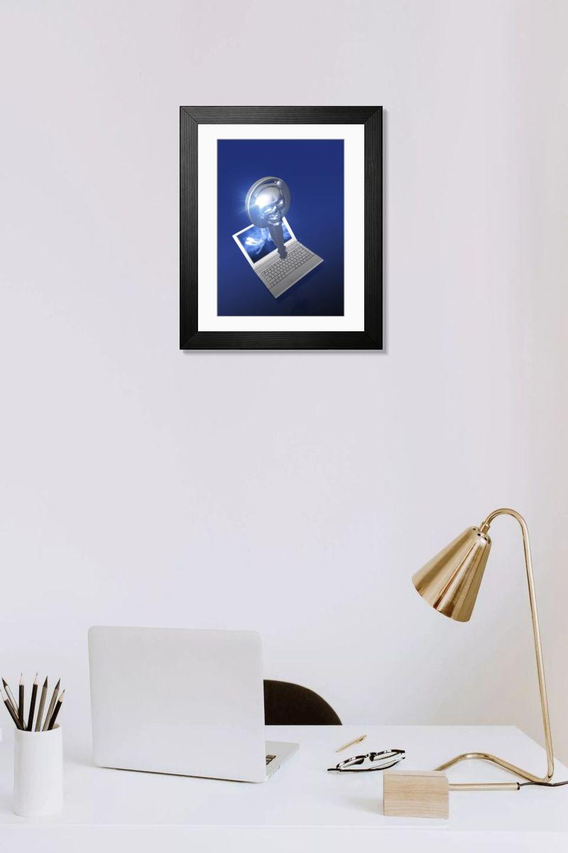Shown hanging in a room: Modern 14"x12" (36x31cm)