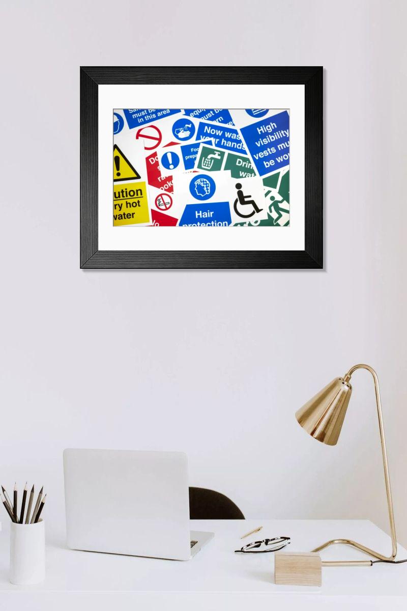 Shown hanging in a room: Modern 14"x12" (36x31cm)