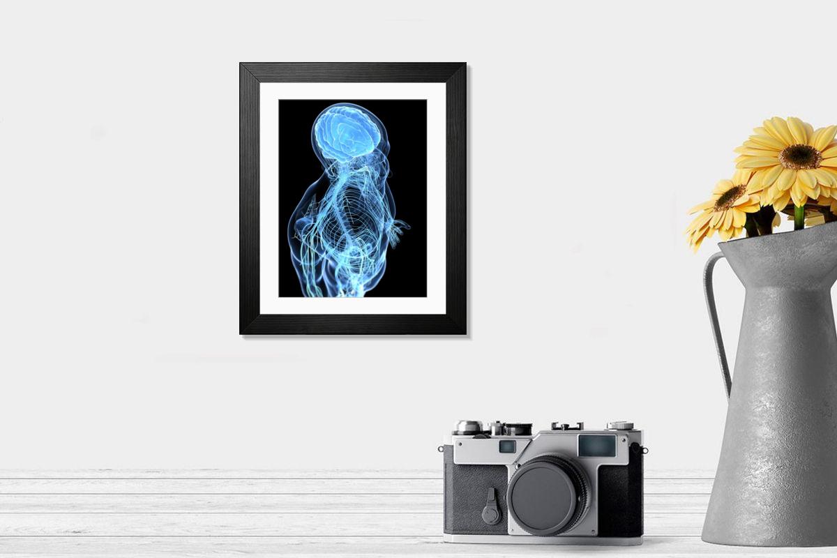 Shown hanging in a room: Modern 14"x12" (36x31cm)