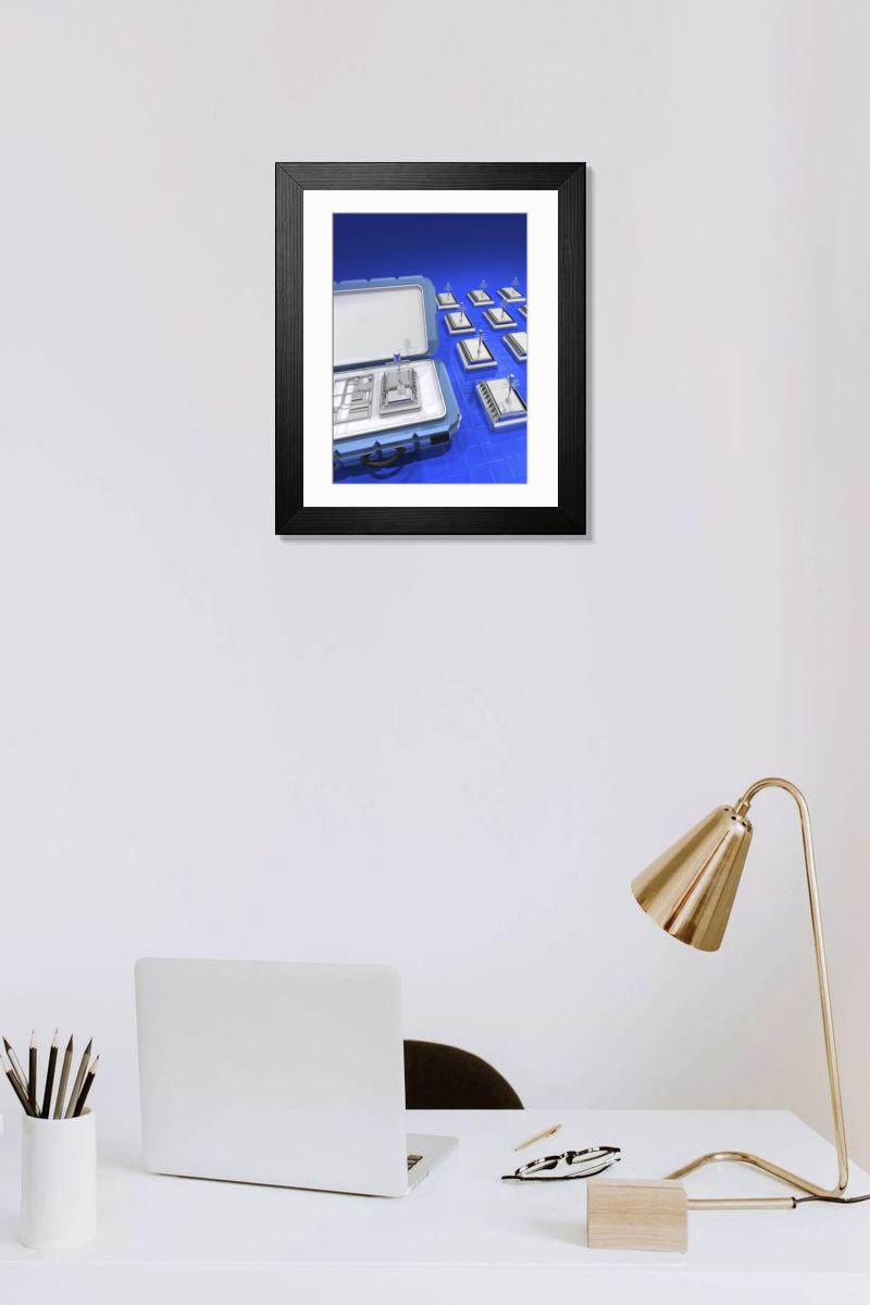 Shown hanging in a room: Modern 14"x12" (36x31cm)