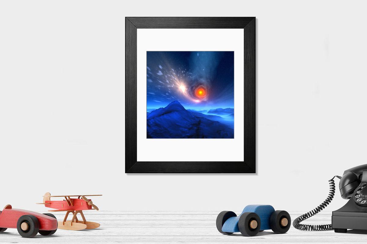 Shown hanging in a room: Modern 14"x12" (36x31cm)