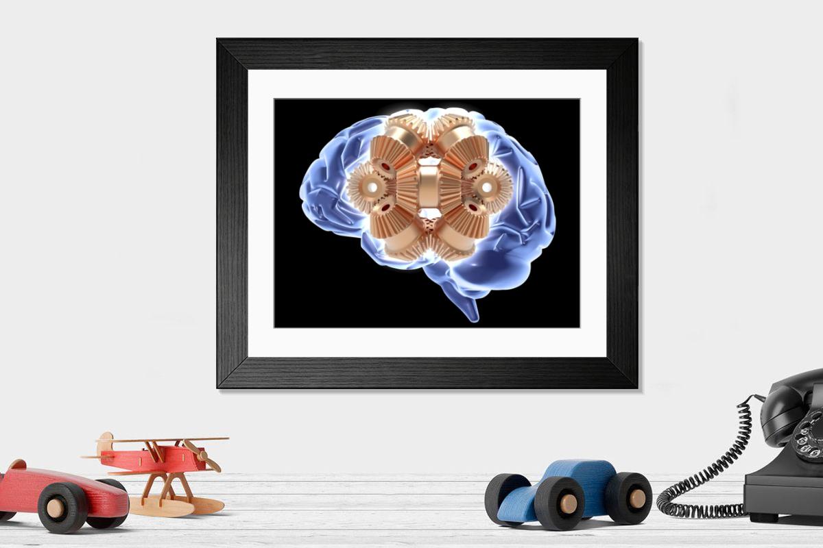 Shown hanging in a room: Modern 14"x12" (36x31cm)
