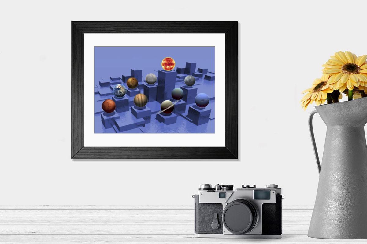 Shown hanging in a room: Modern 14"x12" (36x31cm)