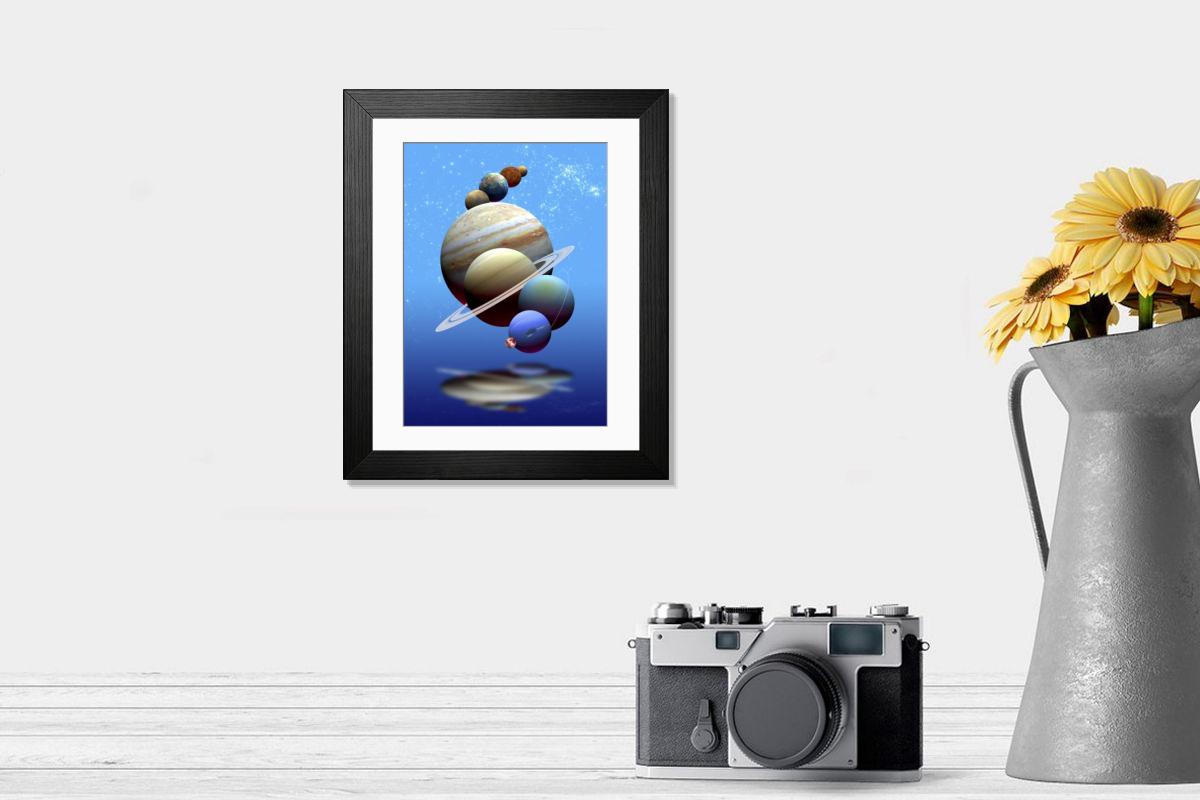 Shown hanging in a room: Modern 14"x12" (36x31cm)