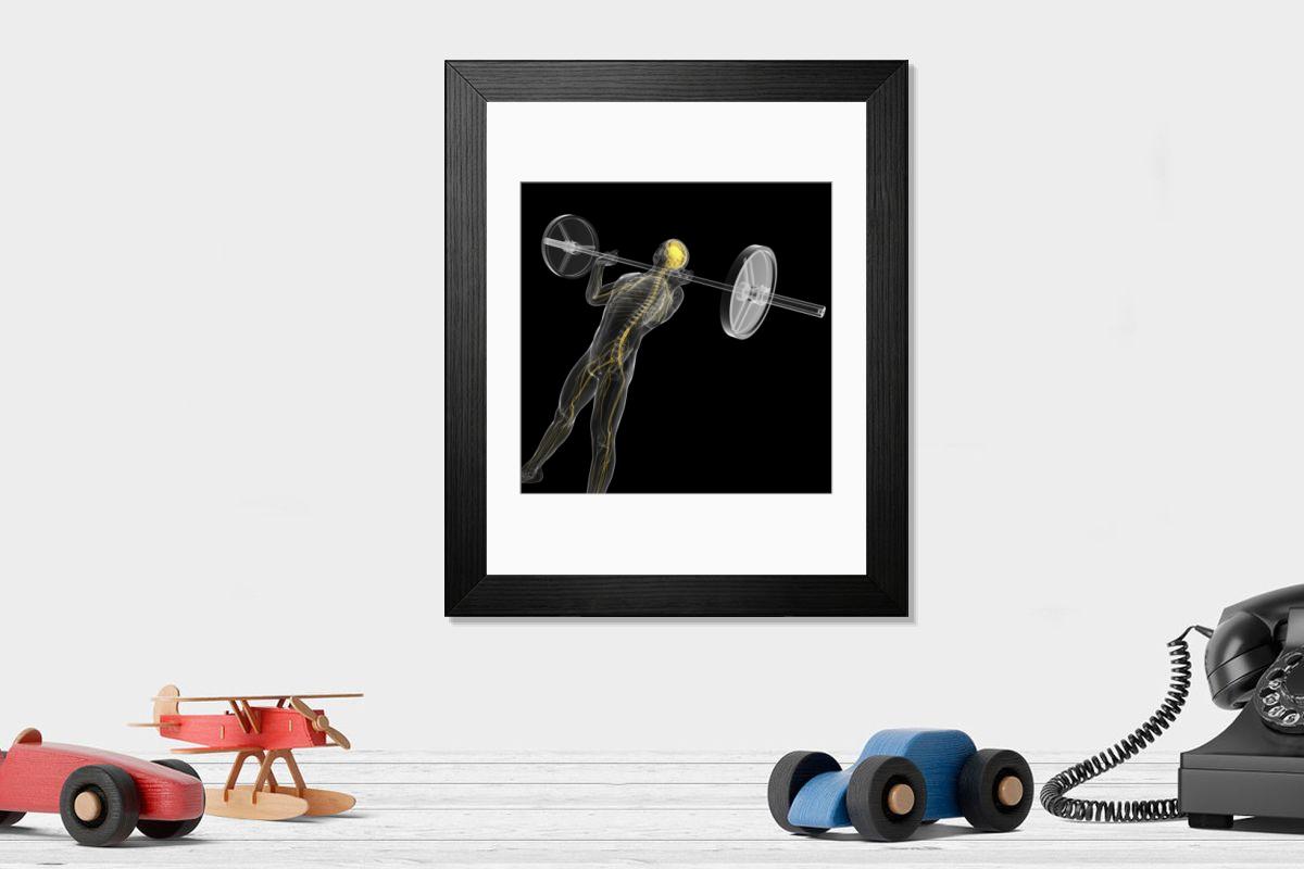 Shown hanging in a room: Modern 14"x12" (36x31cm)