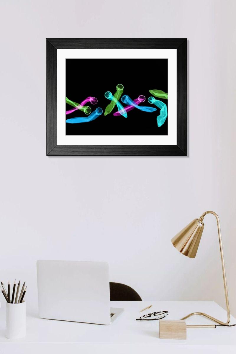 Shown hanging in a room: Modern 14"x12" (36x31cm)