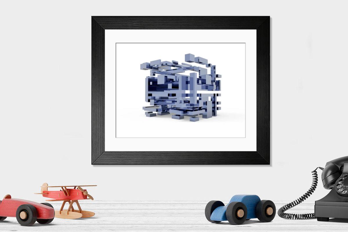 Shown hanging in a room: Modern 14"x12" (36x31cm)