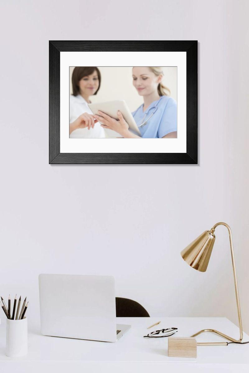 Shown hanging in a room: Modern 14"x12" (36x31cm)