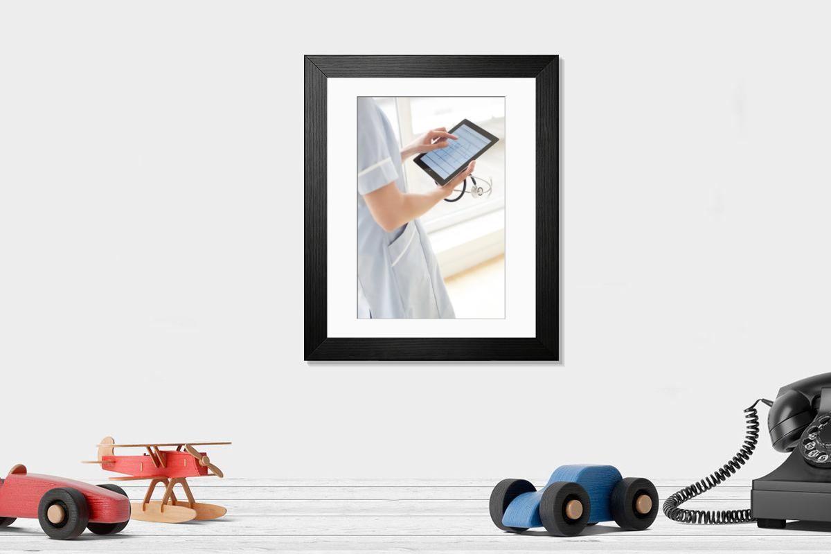Shown hanging in a room: Modern 14"x12" (36x31cm)