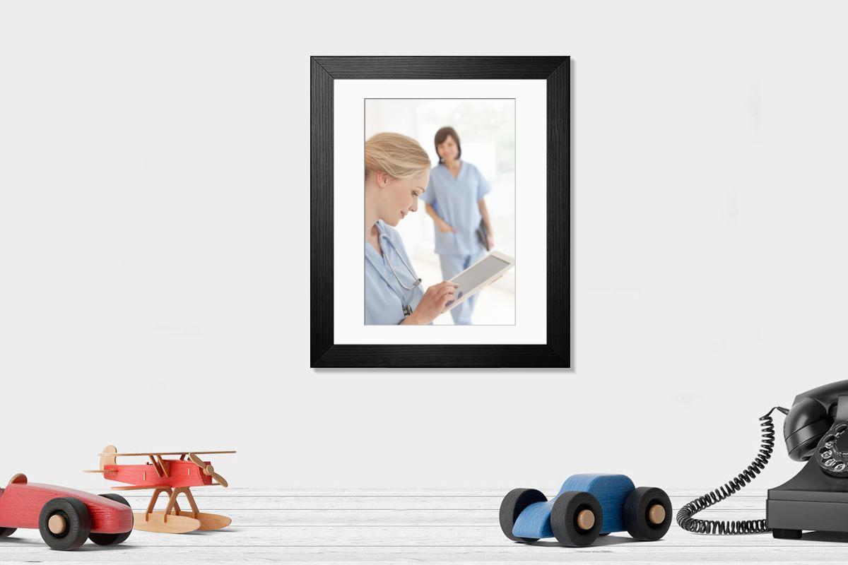 Shown hanging in a room: Modern 14"x12" (36x31cm)