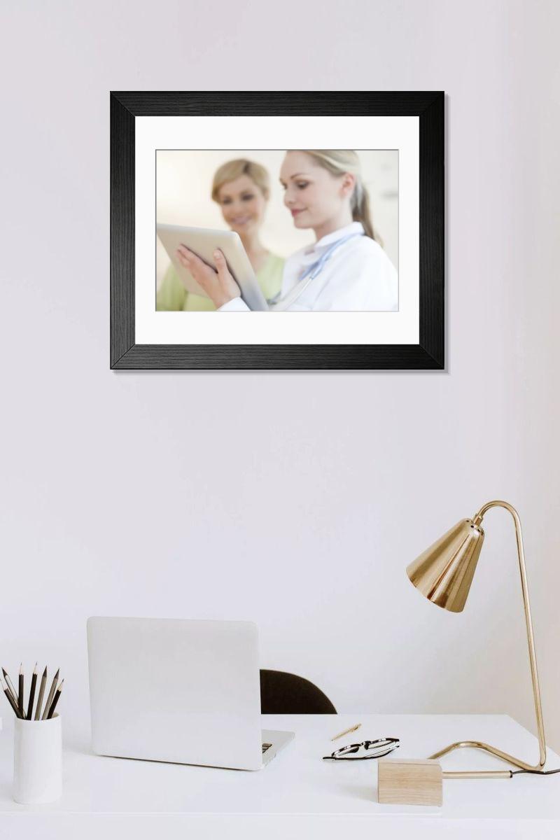 Shown hanging in a room: Modern 14"x12" (36x31cm)