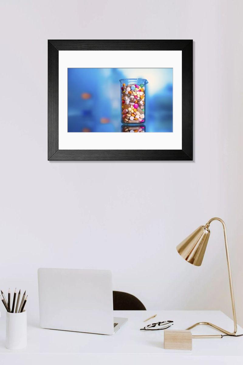 Shown hanging in a room: Modern 14"x12" (36x31cm)