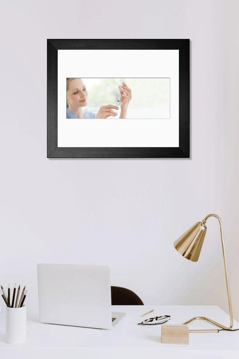 Shown hanging in a room: Modern 14"x12" (36x31cm)