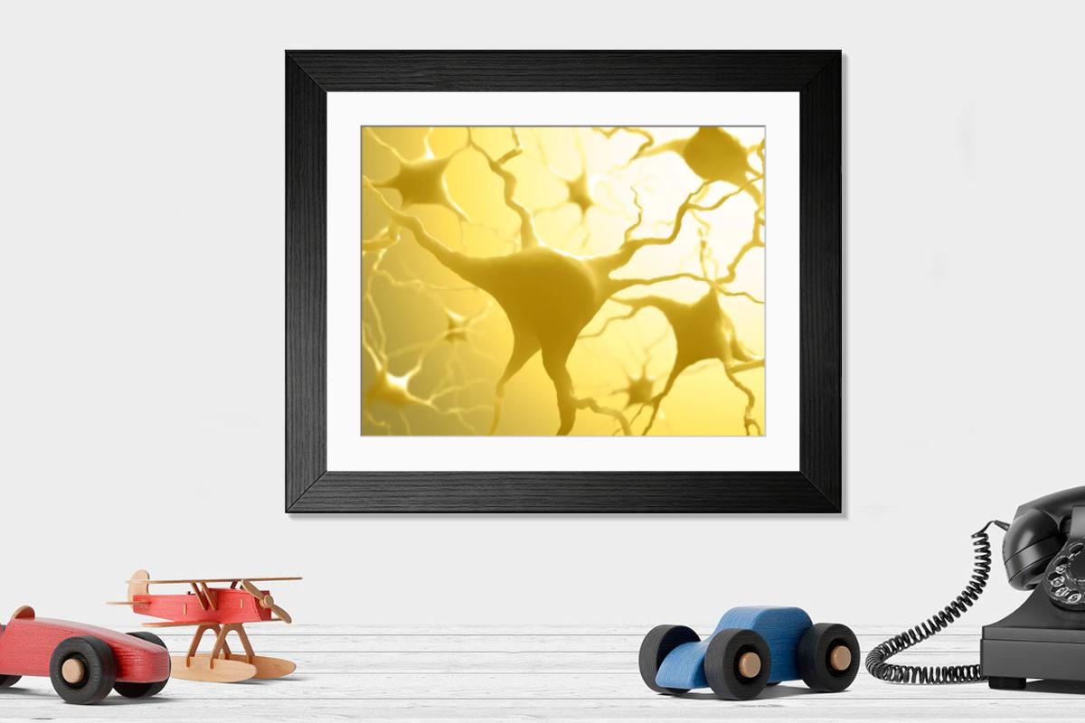 Shown hanging in a room: Modern 14"x12" (36x31cm)