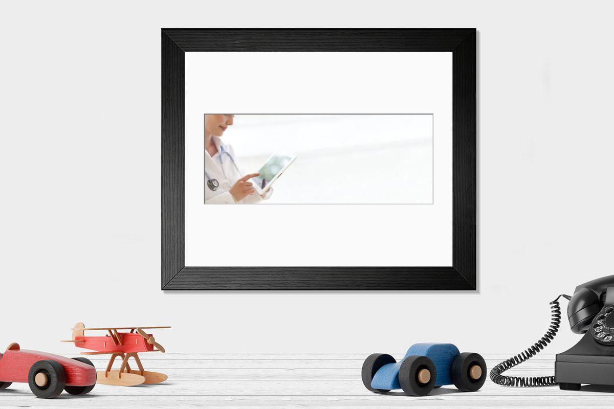 Shown hanging in a room: Modern 14"x12" (36x31cm)