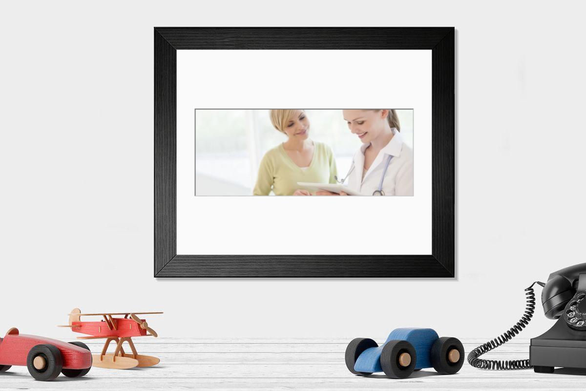 Shown hanging in a room: Modern 14"x12" (36x31cm)