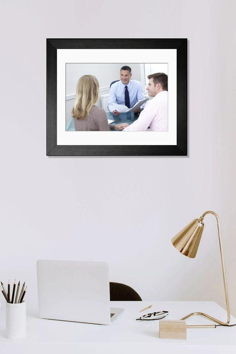 Shown hanging in a room: Modern 14"x12" (36x31cm)