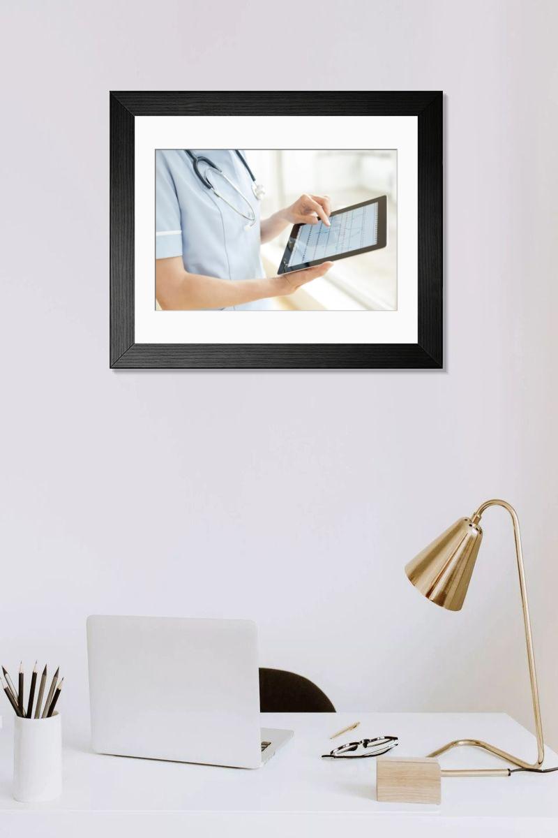Shown hanging in a room: Modern 14"x12" (36x31cm)