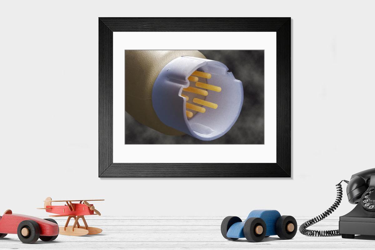 Shown hanging in a room: Modern 14"x12" (36x31cm)