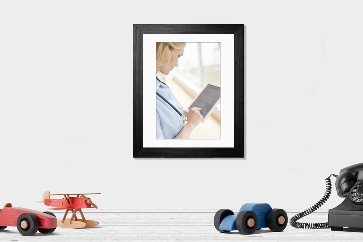 Shown hanging in a room: Modern 14"x12" (36x31cm)