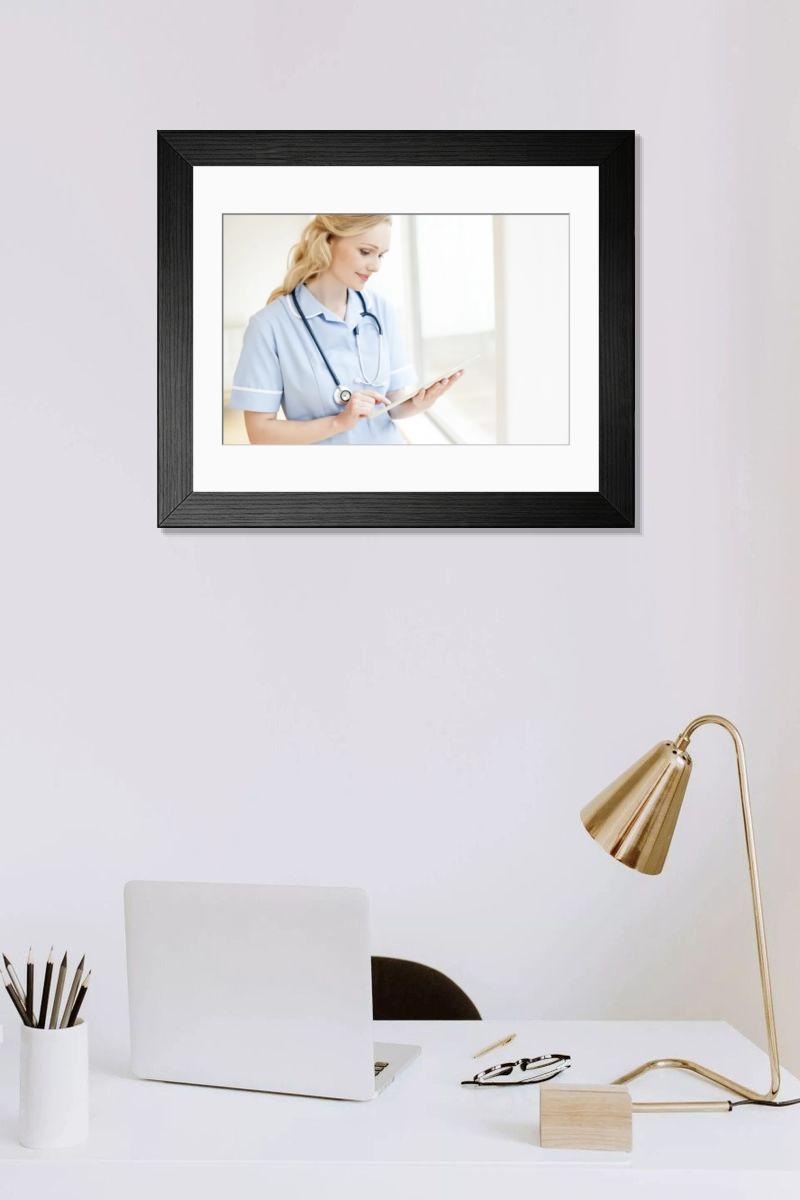 Shown hanging in a room: Modern 14"x12" (36x31cm)