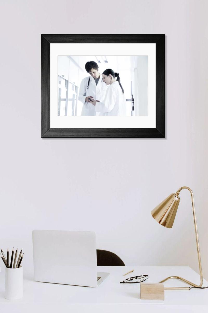 Shown hanging in a room: Modern 14"x12" (36x31cm)