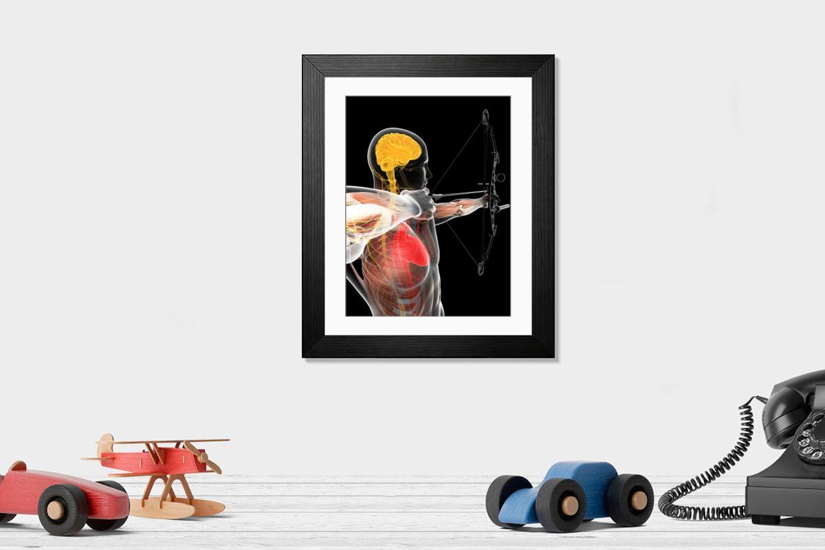 Shown hanging in a room: Modern 14"x12" (36x31cm)