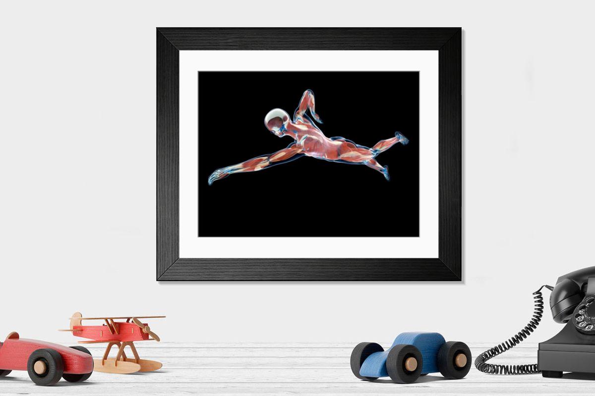 Shown hanging in a room: Modern 14"x12" (36x31cm)
